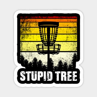 Funny Disc Golf Stupid Tree Vintage Retro Disc Golf Lover Magnet