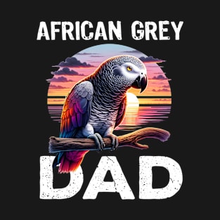 African Grey Parrot Dad Funny Vintage Timneh Grey Men T-Shirt