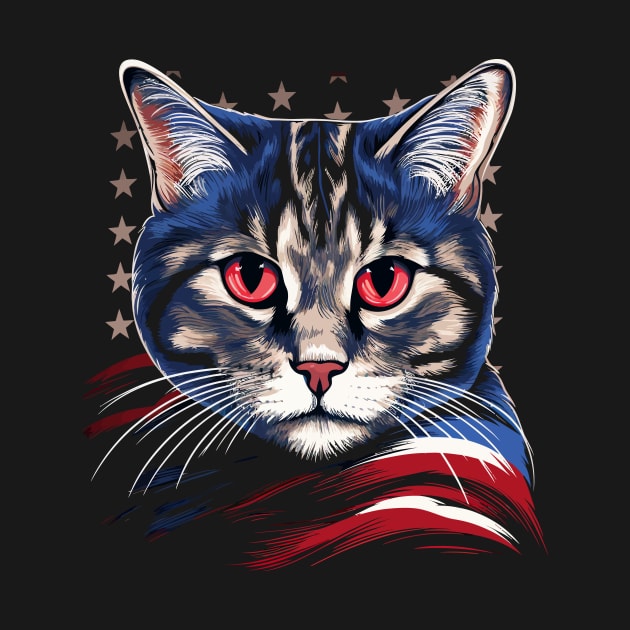 Patriotic American Shorthair by JH Mart