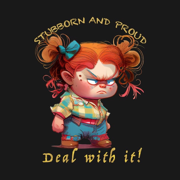 Little Girl Stubborn Deal With It Cute Adorable Funny Quote by Cubebox