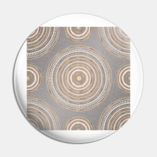 Gold Pink Geometric Doodles Gray Gradient Mandala Pin