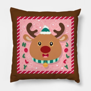 Tweely Deer  Reindeer. logo design Pillow