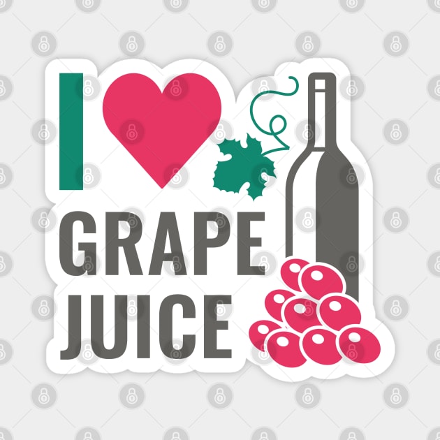 I Love Grape Juice Magnet by LuckyFoxDesigns