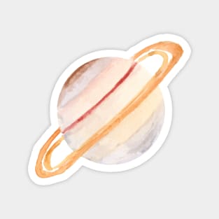 Saturn Watercolor Illustration Magnet