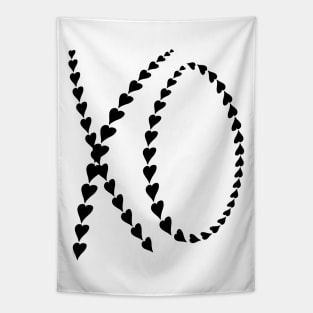 XO Modern Hearts Hugs & Kisses Tapestry