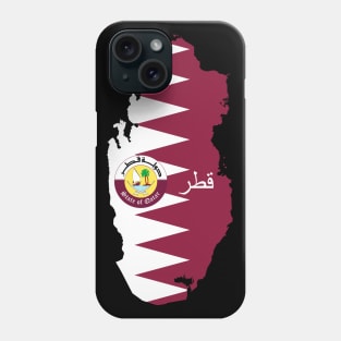 Qatar flag & map Phone Case