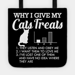 Cat - Why I give my cats treats Tote