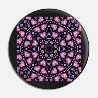 Crystal Hearts and Flowers Valentines Kaleidoscope pattern (Seamless) 25 Pin