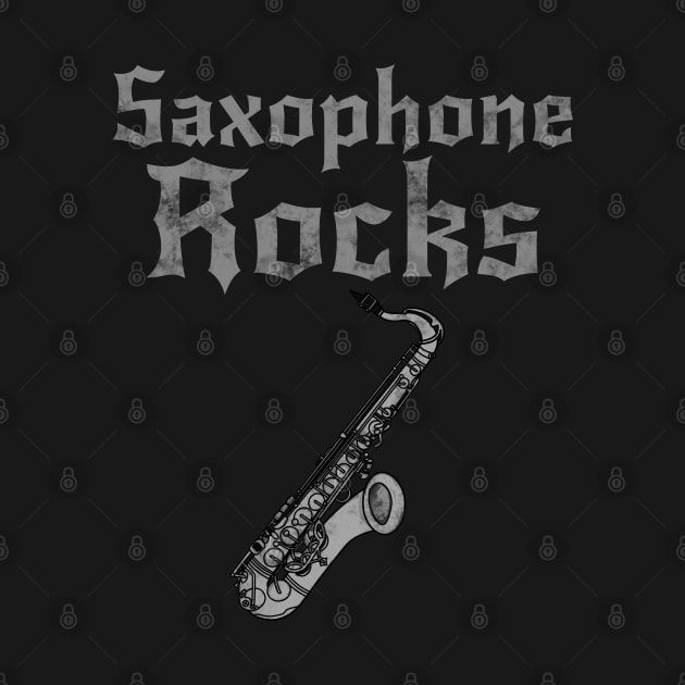 Saxophone Rocks, Saxophonist Sax Player Heavy Rock Musician by doodlerob