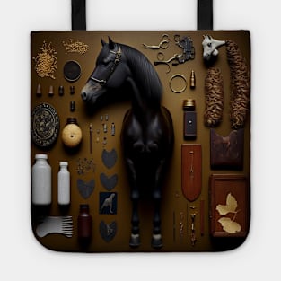 Horse: Knolling photography, ultra-sheep camera, collectibles Tote