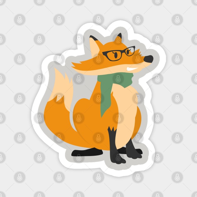 Cute Nerdy Fox Magnet by TinPis