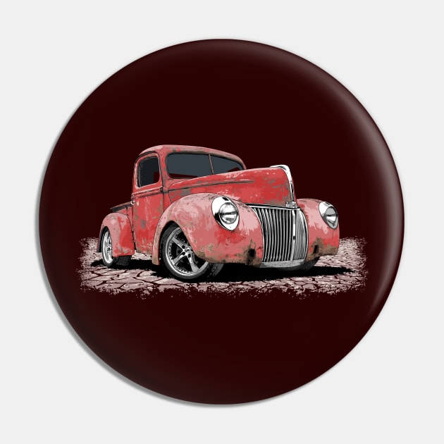 Vintage rusty red 40 Ford rat rod pickup Pin by ZoeysGarage