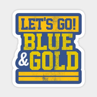 Let's Go Blue & Gold Team Favorite Colors Vintage Game Day Magnet