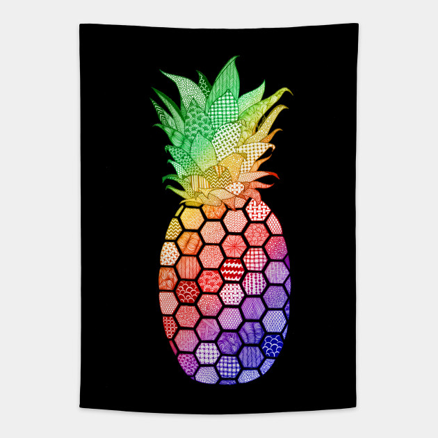 Zentangle Pineapple Pineapple Tapestry Teepublic Au