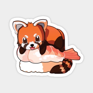 Red Panda Salmon Sushi Magnet