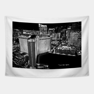 Vegas - Monte Carlo - Black and White Tapestry