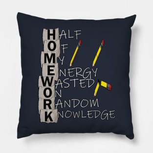 Funny Back to School Homework Definition Student & Teacher Fun Quote School Gift Pillow