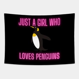 Just  A Girl who  loves penguin Tapestry