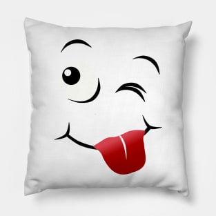 Emoji - tongue out face Pillow