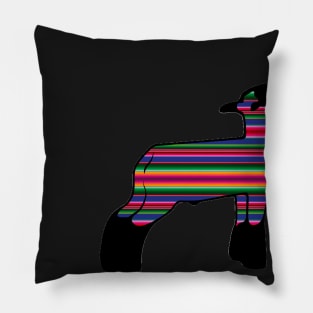 Serape Market Wether Lamb Silhouette 1 - NOT FOR RESALE WITHOUT PERMISSION Pillow