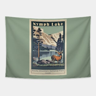 Rocky Mountain National Park Vintage Travel Poster Tapestry