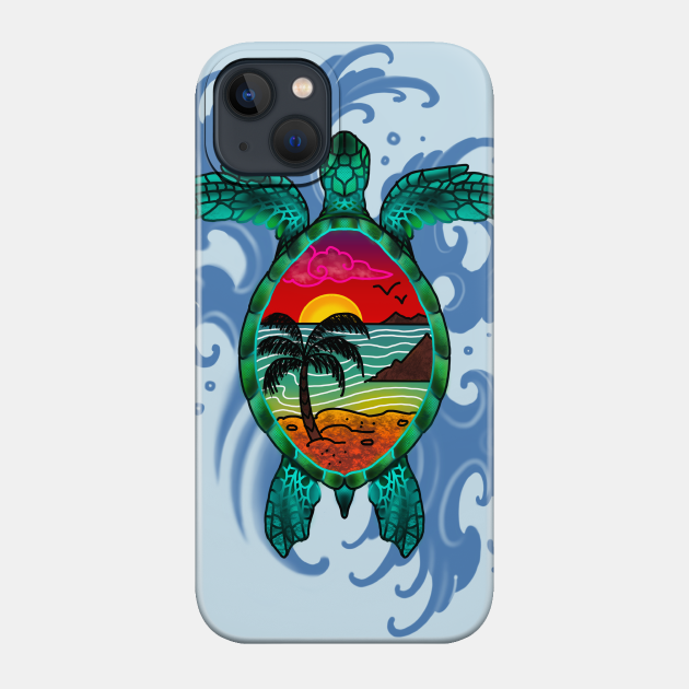 Sea Turtle in Paradise - Turtle - Phone Case