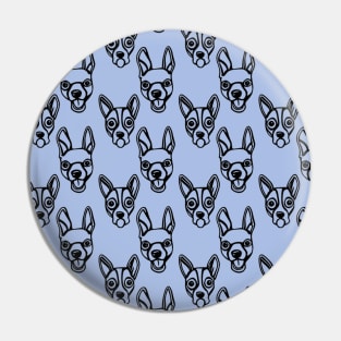 Chihuahua style laughing dog head pattern Pin