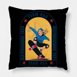 USA Sport Team Skateboarding 2024 Gear Pillow