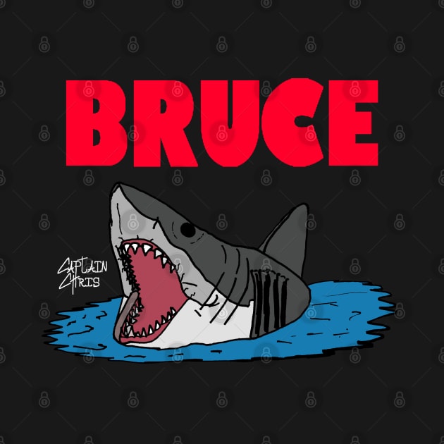 Bruce from Jaws for dark shirts by CaptainChrisArt