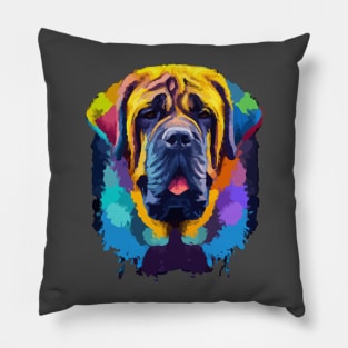 English Mastiff Stencil Design Pillow