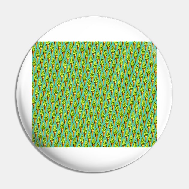 Green Ice Cream Pattern Pin by KellyGilleran