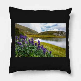 Mountain flowers by a glacial lake Pillow