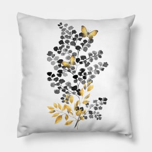 Gold And Black Botanicals A Pillow