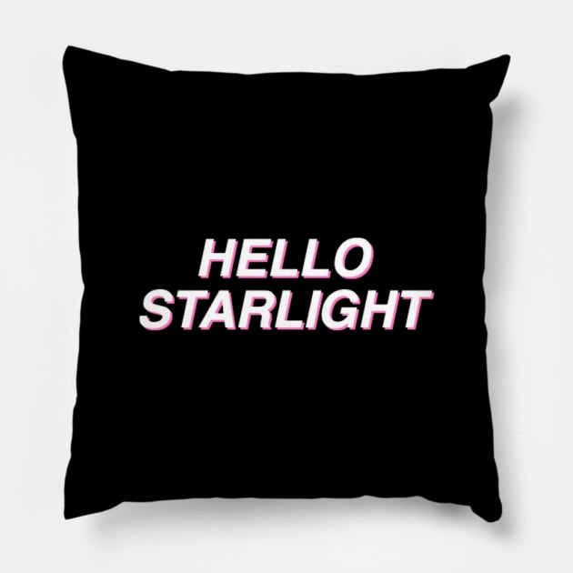 Hello Starlight! - White on Black Pillow by mareescatharsis