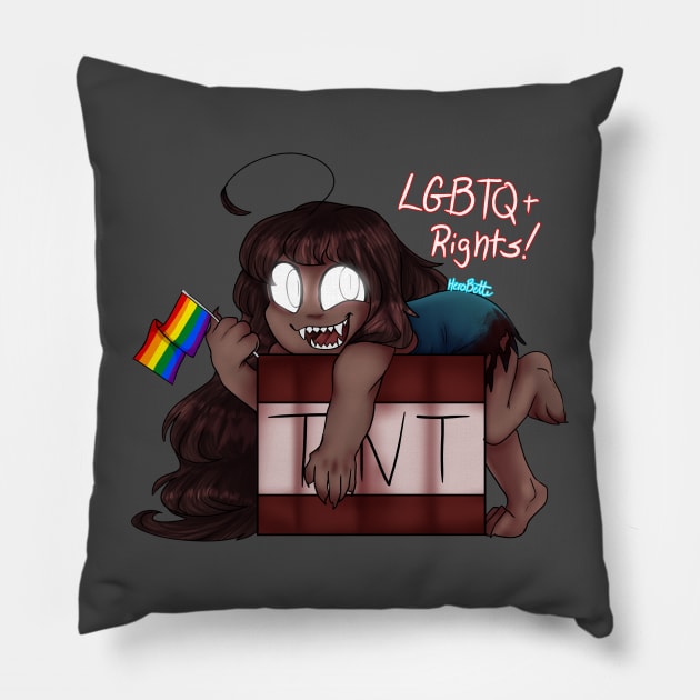 Herobette says LGBTQ+ Rights! Pillow by Herobette