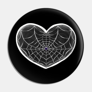 Spider Web Heart Pin