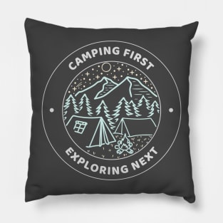 Camping life, camping vintage, be adventurous apparel Pillow