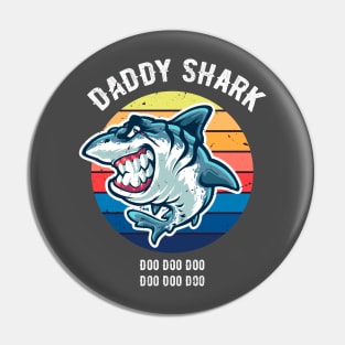 Daddy Shark Retro Vintage Fathers day Pin