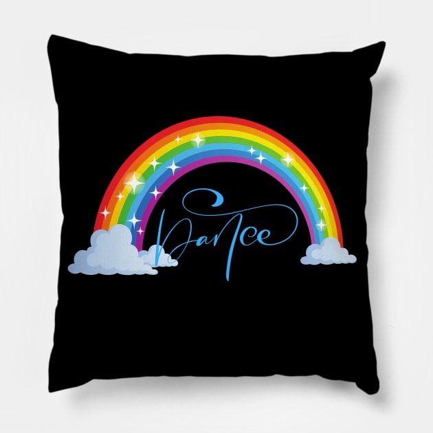 Rainbow Dance Gift for girl boy child tween teen dancer Pillow by The Boho Cabana