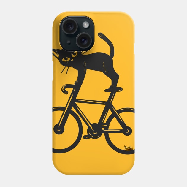 Cat loves a bike Phone Case by BATKEI