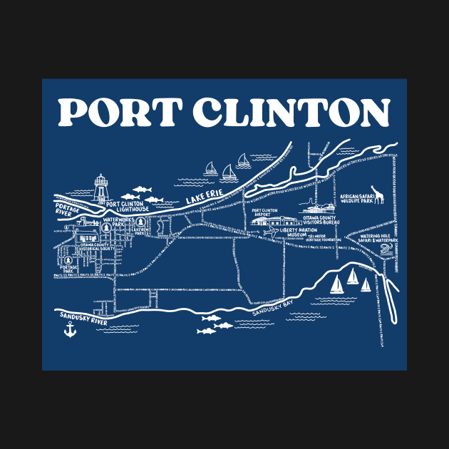 Port Clinton Map Art by fiberandgloss