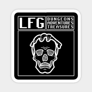 LFG Looking For Group Necromancer Skull Dungeon Tabletop RPG TTRPG Magnet