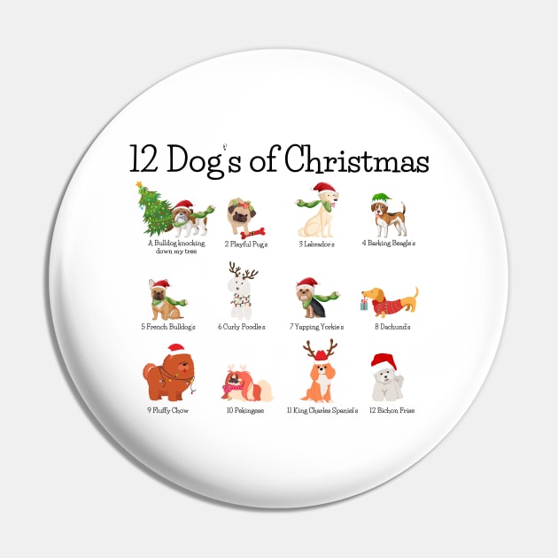 12 Dog’s of Christmas Pin by TeawithAlice