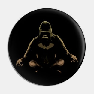 Ape Meditating Pin