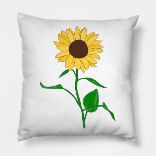 Hand drawn sunflower Pillow