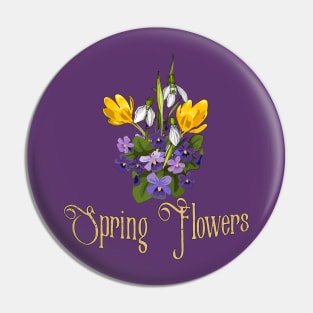 First Spring Flowers Pin