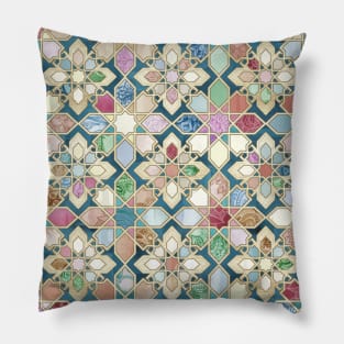 Muted Moroccan Mosaic Tiles Pillow