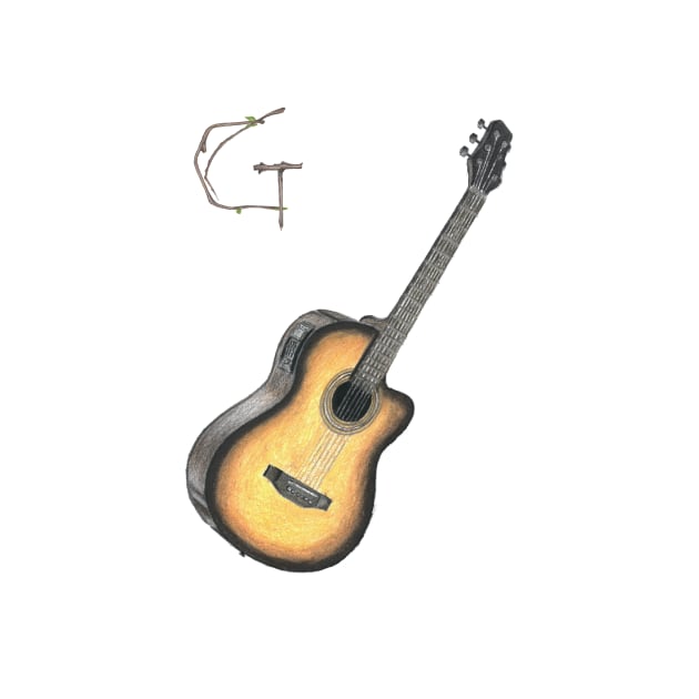 g for guitar alphabet illustration by DamiansART