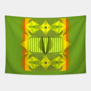 Geometric in yellow green Tapestry