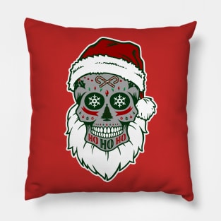 Santa Sugar Skull Pillow